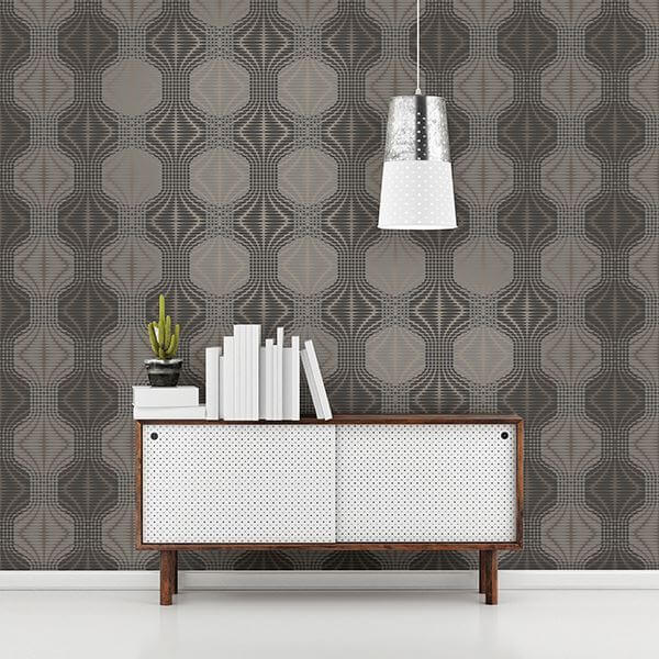 optic-brown-geometric-wallpaper-york-wallcoverings-2697-22634 - York Wallpaper Wallpaper