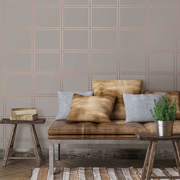gridlock-copper-geometric-york-wallcoverings-2697-22641 - York Wallcoverings Wallpaper