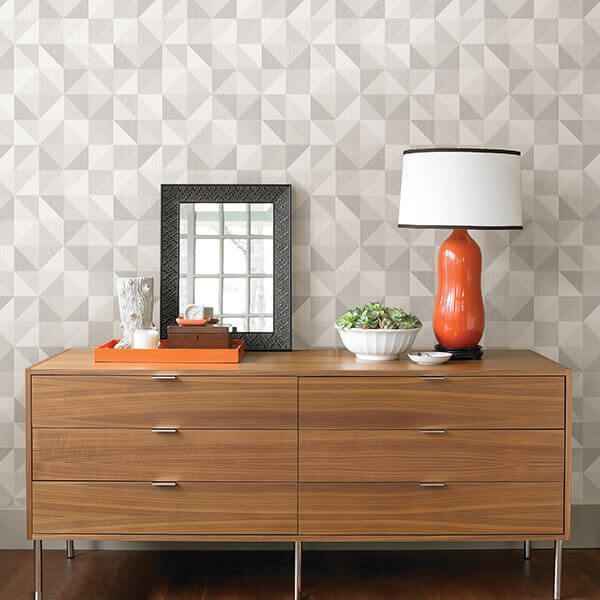 Puzzle Light Grey Geometric Wallpaper - York Wallcoverings - 2697-22625 - York Wallcoverings Wallpaper