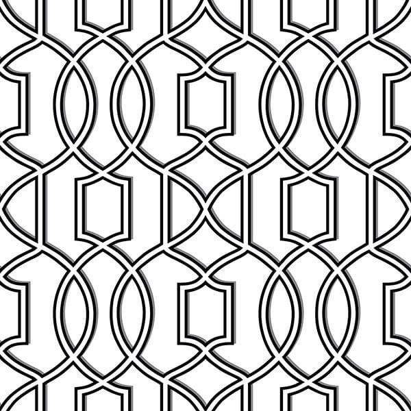 uptown-trellis-blackwhite-peel-and-stick-wallpaper-york-wallcoverings-nu1696 - York Wallcoverings Wallpaper