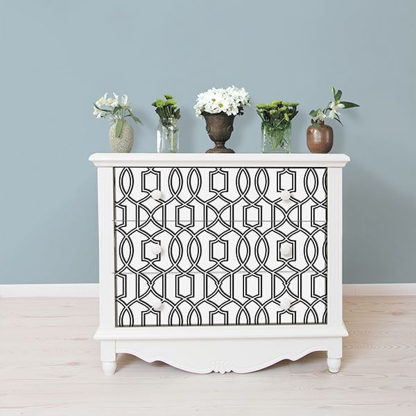 uptown-trellis-blackwhite-peel-and-stick-wallpaper-york-wallcoverings-nu1696 - York Wallcoverings Wallpaper