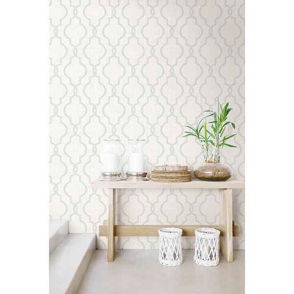 Geometric Grey Quatrefoil Wallpaper - York Wallcoverings - PS41702 - York Wallcoverings Wallpaper