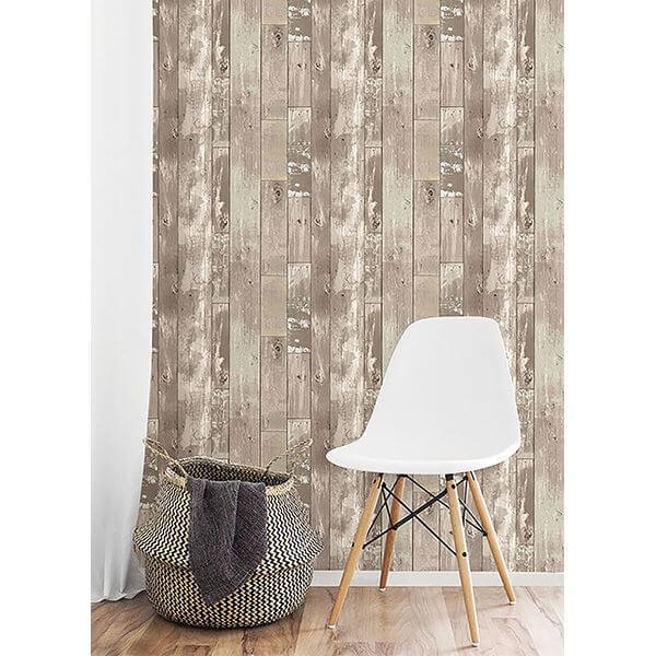 heim-taupe-distressed-wood-panel-wallpaper-york-wallcoverings-2718-20132 - York Wallcoverings Wallpaper