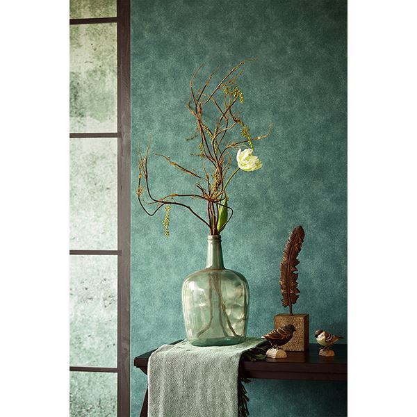 Holstein Teal Faux Leather Wallpaper - York Wallcovering