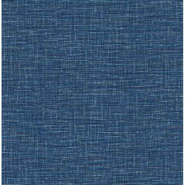 Exhale Denim Faux Grasscloth Wallpaper - York Wallcoverings - 2744-24120