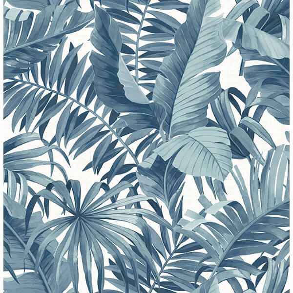 alfresco-navy-palm-leaf-wallpaper-york-wallcoverings-2744-24133 - York Wallcoverings Wallpaper