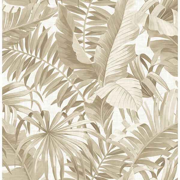 alfresco-taupe-palm-leaf-wallpaper-york-wallcoverings-2744-24135 - York Wallcoverings Wallpaper