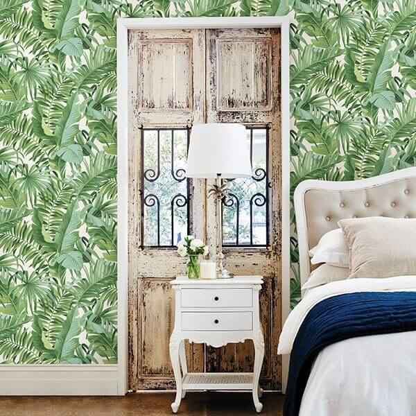 alfresco-green-palm-leaf-wallpaper-york-wallcoverings-2744-24136 - York Wallcoverings Wallpaper