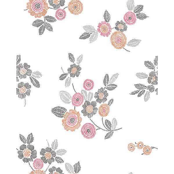 malaga-pink-floral-wallpaper-york-wallcoverings-2744-24128 - York Wallcoverings Wallpaper
