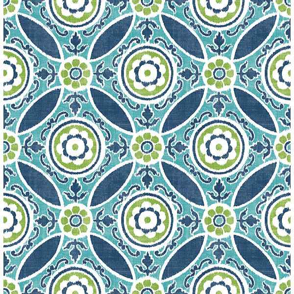 Maya Teal Medallion Wallpaper - York Wallcoverings - 2744-24115 - York Wallcoverings Wallpaper