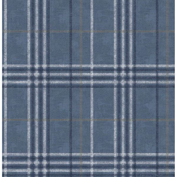 rockefeller-navy-plaid-york-wallcoverings-3114-003311 - York Wallcoverings Wallpaper