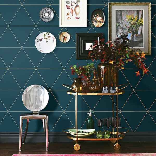 Twilight Teal Geometric Wallpaper - York Wallcoverings - 2763-24228 - York Wallcoverings Wallpaper