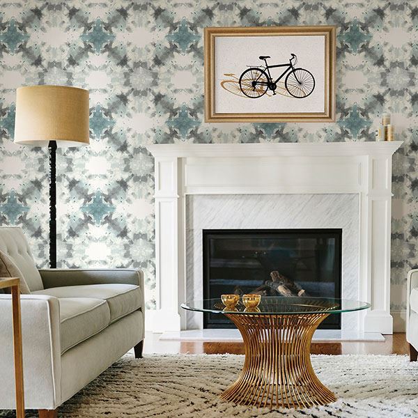 mysterious-teal-abstract-wallpaper-york-wallcoverings-2763-24211 - York Wallpaper Wallpaper