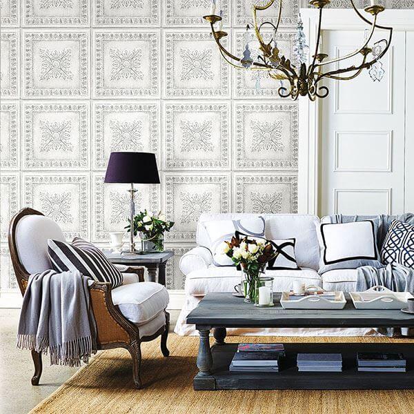 reclaimed-tin-peel-stick-wallpaper-york-wallcoverings-nu2495 - York Wallcoverings Wallpaper