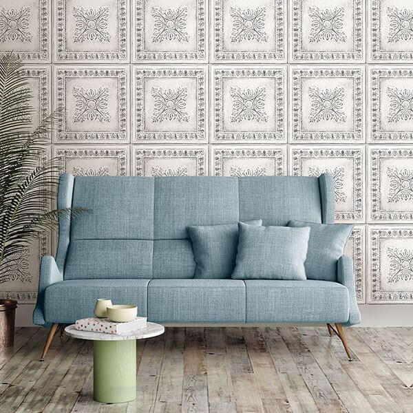 reclaimed-tin-peel-stick-wallpaper-york-wallcoverings-nu2495 - York Wallcoverings Wallpaper
