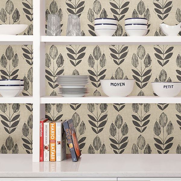 folk-tulip-peel-stick-wallpaper-york-wallcoverings-nus2459 - York Wallcoverings Wallpaper