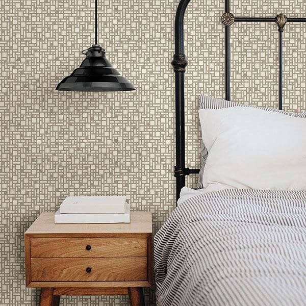 bento-taupe-geometric-wallpaper-york-wallcoverings-2764-24342 - York Wallcoverings Wallpaper