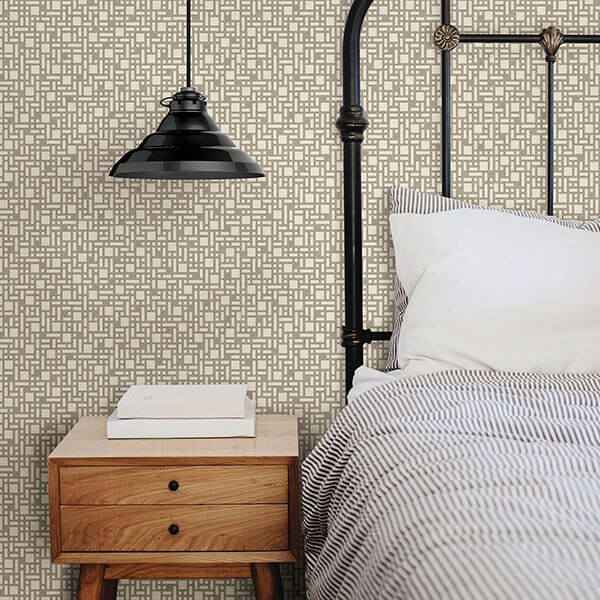 Bento Taupe Geometric Wallpaper - York Wallcoverings - 2764-24342 - York Wallcoverings Wallpaper
