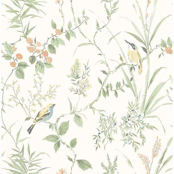 Imperial Garden Light Green Botanical Wallpaper - York Wallcoverings - 3117-24174