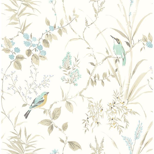 imperial-garden-beige-botanical-wallpaper-york-wallcoverings-3117-24171 - York Wallcoverings Wallpaper