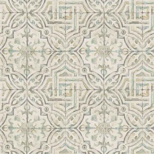 Sonoma Olive Spanish Tile Wallpaper - York Wallcoverings - 3117-12335 - York Wallcoverings Wallpaper