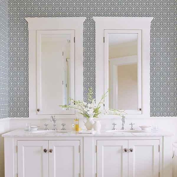 Boxwood Blue Geometric Wallpaper - York Wallcoverings - 2782-24535 - York Wallcoverings Wallpaper
