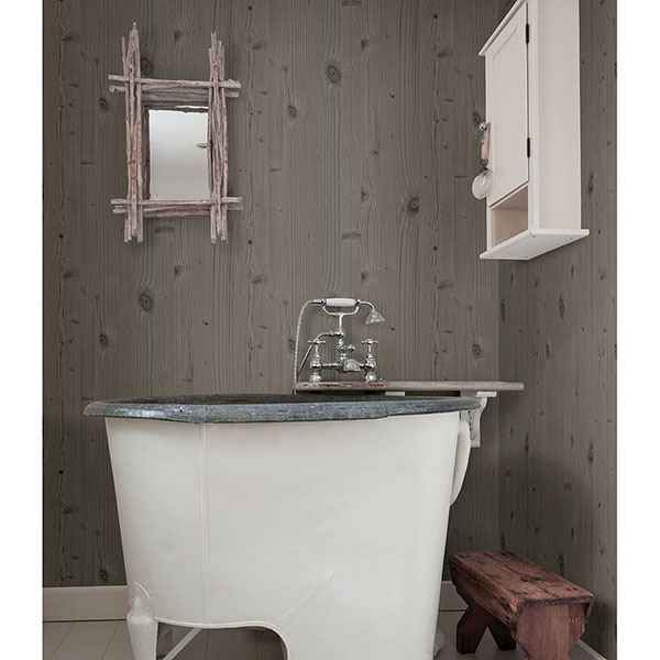 Uinta Taupe Wooden Planks Wallpaper - York Wallcoverings - 2774-606270
