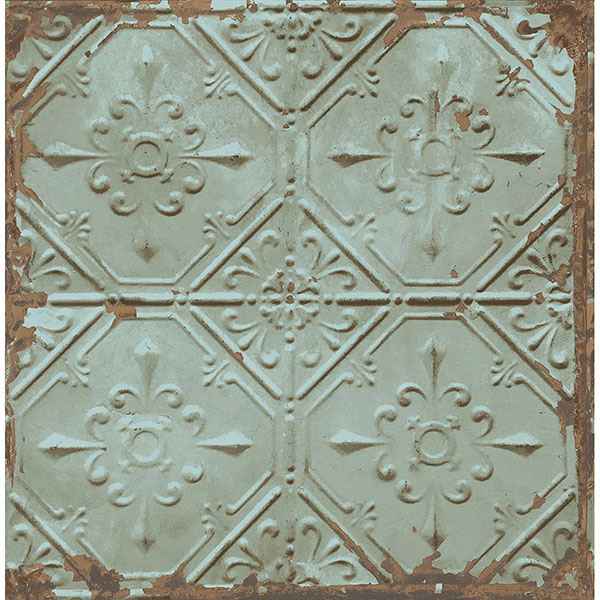 Artisan Turquoise Tin Ceiling Wallpaper - York Wallcoverings - 2767-22331 - York Wallcoverings Wallpaper