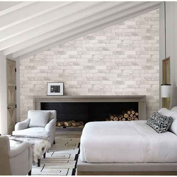 Adams White Reclaimed Bricks Wallpaper - York Wallcoverings - 2767-22321