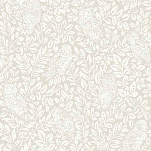 Parliament Cream Owl Wallpaper - York Wallcoverings - 3115-12413 - York Wallcoverings Wallpaper
