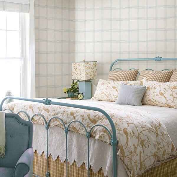 Twain Light Blue Plaid Wallpaper - York Wallcoverings - 3115-24475 - York Wallcoverings Wallpaper