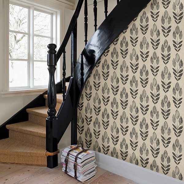 Garland Black Block Tulip Wallpaper - York Wallcoverings - 3115-24474 - York Wallcoverings Wallpaper