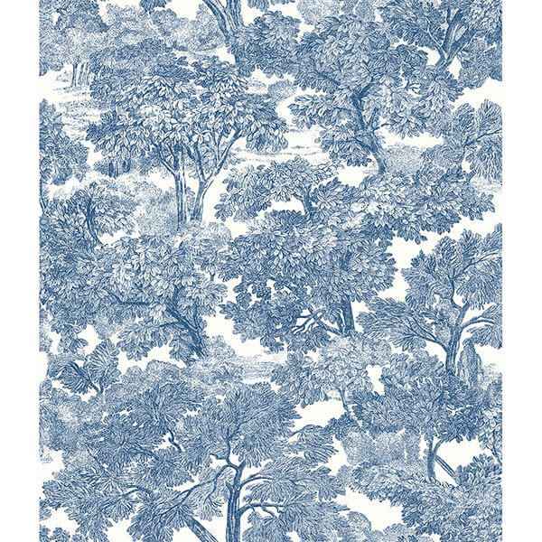 Spinney Blue Toile Wallpaper - York Wallcoverings - 3115-12543 - York Wallcoverings Wallpaper