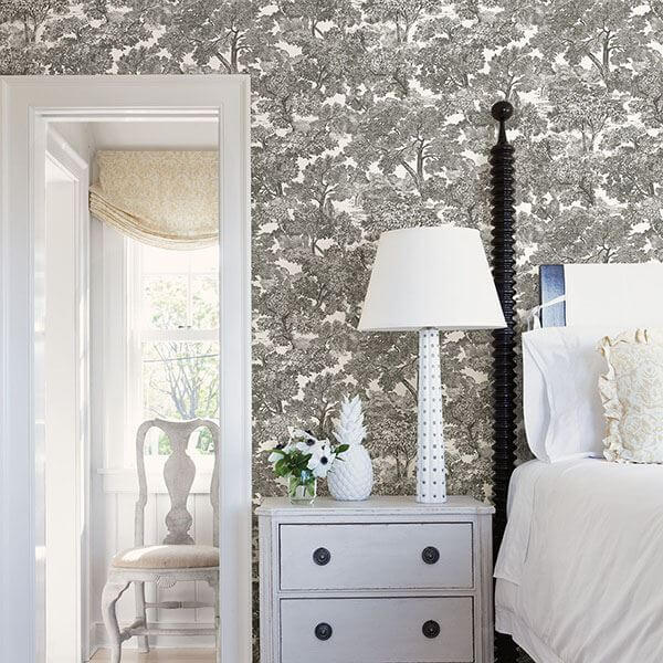 spinney-black-toile-wallpaper-york-wallcoverings-3115-12542 - York Wallcoverings Wallpaper