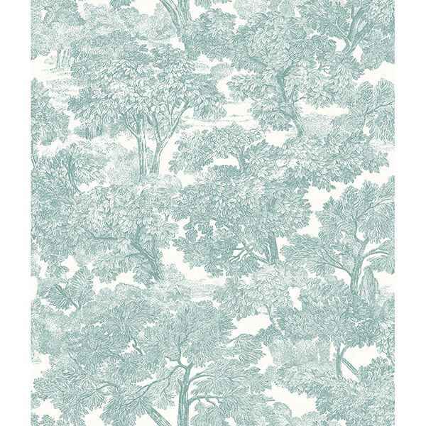 Spinney Teal Toile Wallpaper - York Wallcoverings - 3115-12545 - York Wallcoverings Wallpaper