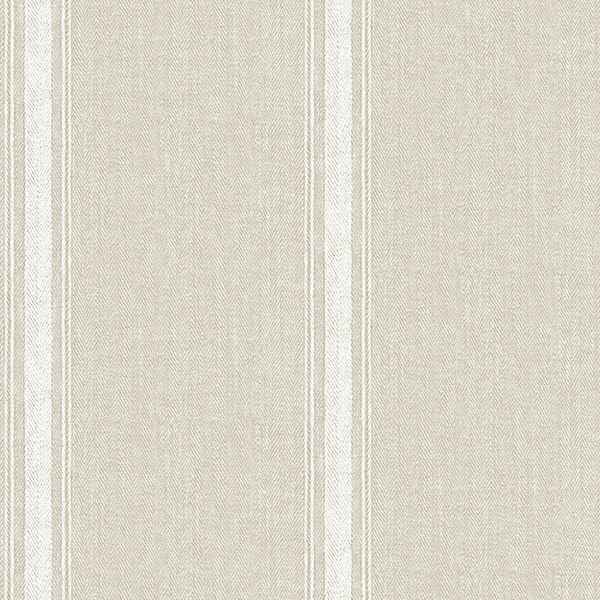 Linette Light Grey Fabric Stripe Wallpaper - York Wallcoverings - 3115-12463