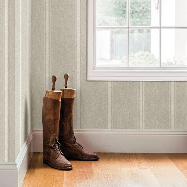 linette-light-grey-fabric-stripe-wallpaper-york-wallcoverings-3115-12463 - York Wallcoverings Papel pintado