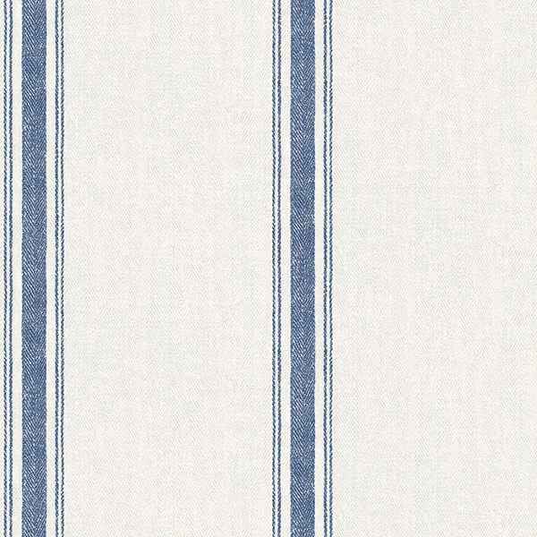 Linette Blue Fabric Stripe Wallpaper - York Wallcoverings - 3115-12462 - York Wallcoverings Wallpaper