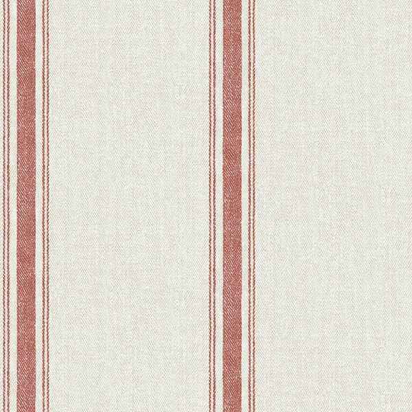 Linette Burnt Sienna Fabric Stripe Wallpaper - York Wallcoverings - 3115-12464 - York Wallcoverings Wallpaper