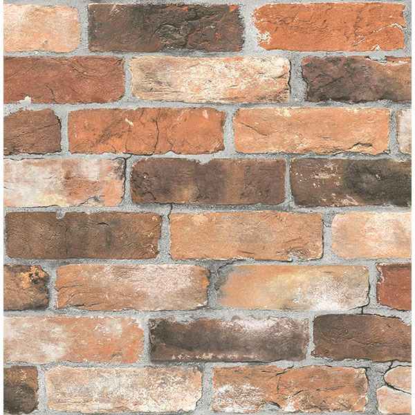 Bushwick Red Reclaimed Bricks Wallpaper - York Wallcoverings - 2766-22300