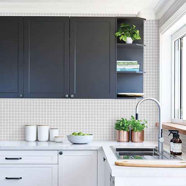 Crystalline Silver Glass Tile Wallpaper - York Wallcoverings - 2766-23783 - York Wallcoverings Wallpaper