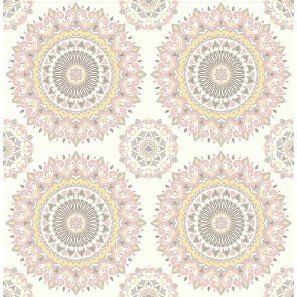 Priya Blush Medallion Wallpaper - York Wallcoverings - 2766-001805 - York Wallcoverings Wallpaper