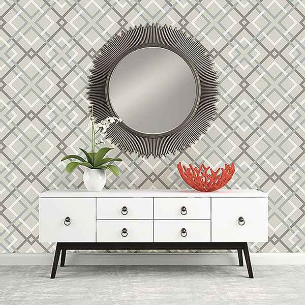 Tuvalu Taupe Plaid Wallpaper - York Wallcoverings - 2766-22649 - York Wallcoverings Wallpaper