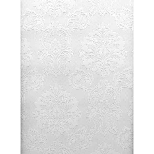 Plouf White Paintable Damask Wallpaper - York Wallcoverings - 2780-32808 - York Wallcoverings Wallpaper