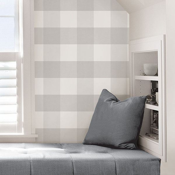 farmhouse-plaid-peel-stick-wallpaper-york-wallcoverings-nus2691 - York Wallcoverings Wallpaper