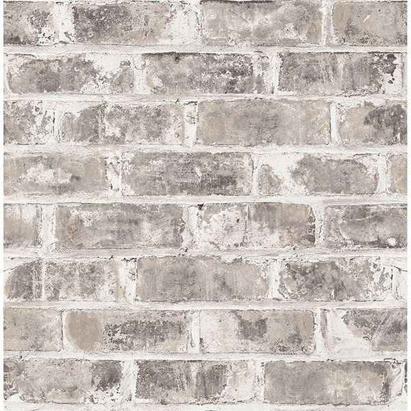 Jomax Grey Warehouse Brick Wallpaper - York Wallcoverings - UW24761