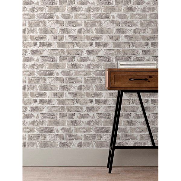 jomax-grey-warehouse-brick-wallpaper-york-wallcoverings-uw24761 - York Wallcoverings Wallpaper
