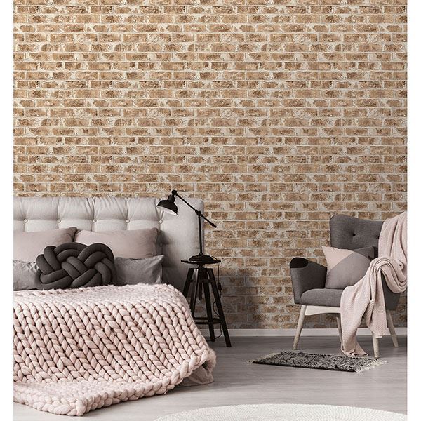 jomax-neutral-warehouse-brick-wallpaper-york-wallcoverings-uw24762 - York Wallpaper Wallpaper