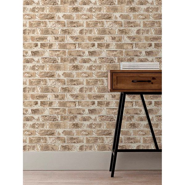 jomax-neutral-warehouse-brick-wallpaper-york-wallcoverings-uw24762 - York Wallpaper Wallpaper