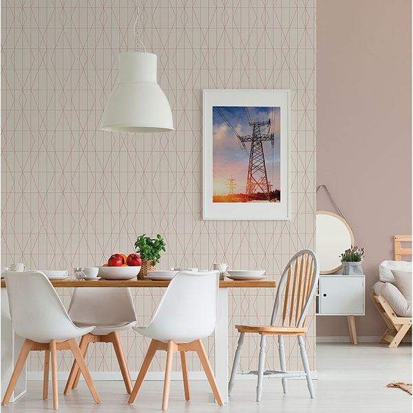 leveque-cream-deco-diamond-geo-wallpaper-york-wallcoverings-uw24787 - York Wallcoverings Wallpaper